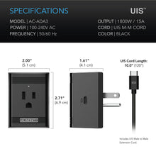 Load image into Gallery viewer, AC Infinity UIS Control Plug, For outlet powered equipment
