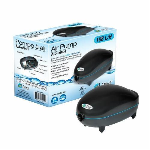 Alfred Hydroponic Air Pump 1 Outlet 108L / H 3W - GrowDudes