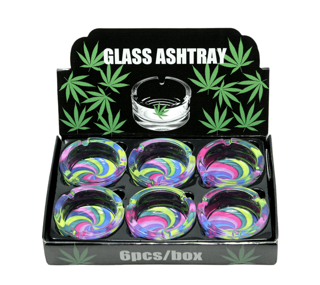 Glass Ashtray Design #7 - 6 Pcs/Display