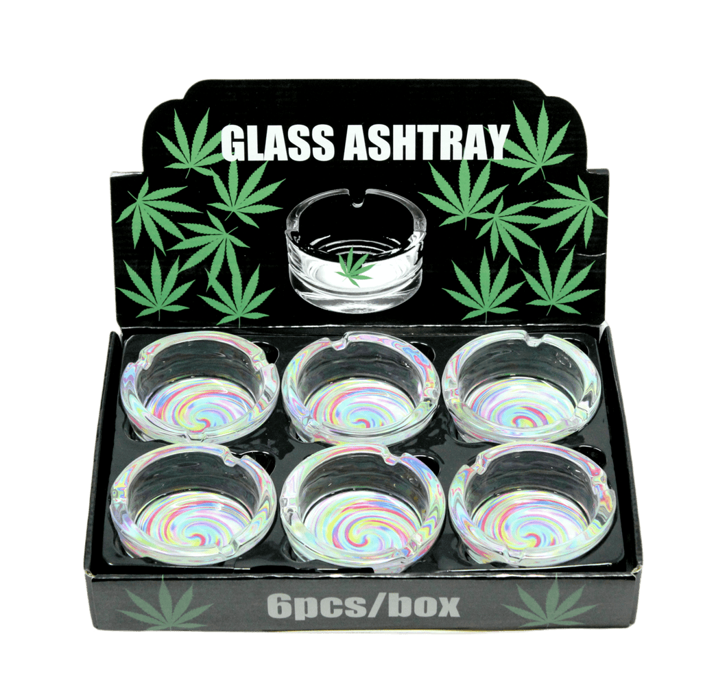 Glass Ashtray Design #10 - 6 Pcs/Display