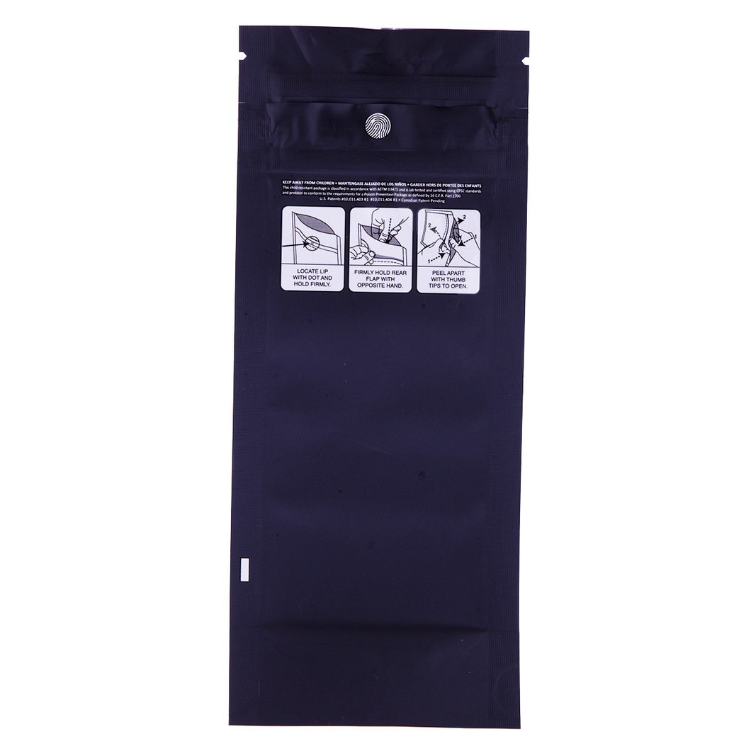 Black Mylar Child Resistant Smell Proof Bags 7.25 x 3- Pre-Rolls (1000 units)