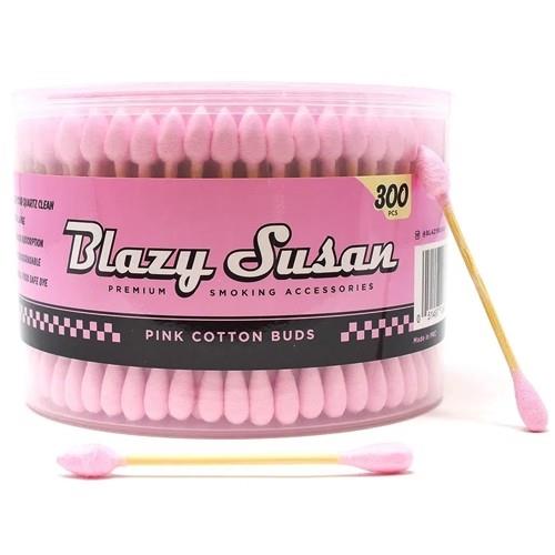 Blazy Susan Pink Cotton Swabs Cleaning Tool For Quartz Bangers Etc. 300/pack