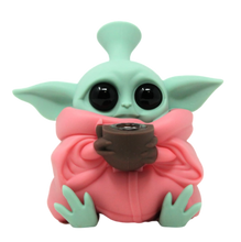 Load image into Gallery viewer, 5&quot; Baby Yoda Silicone Water Pipe
